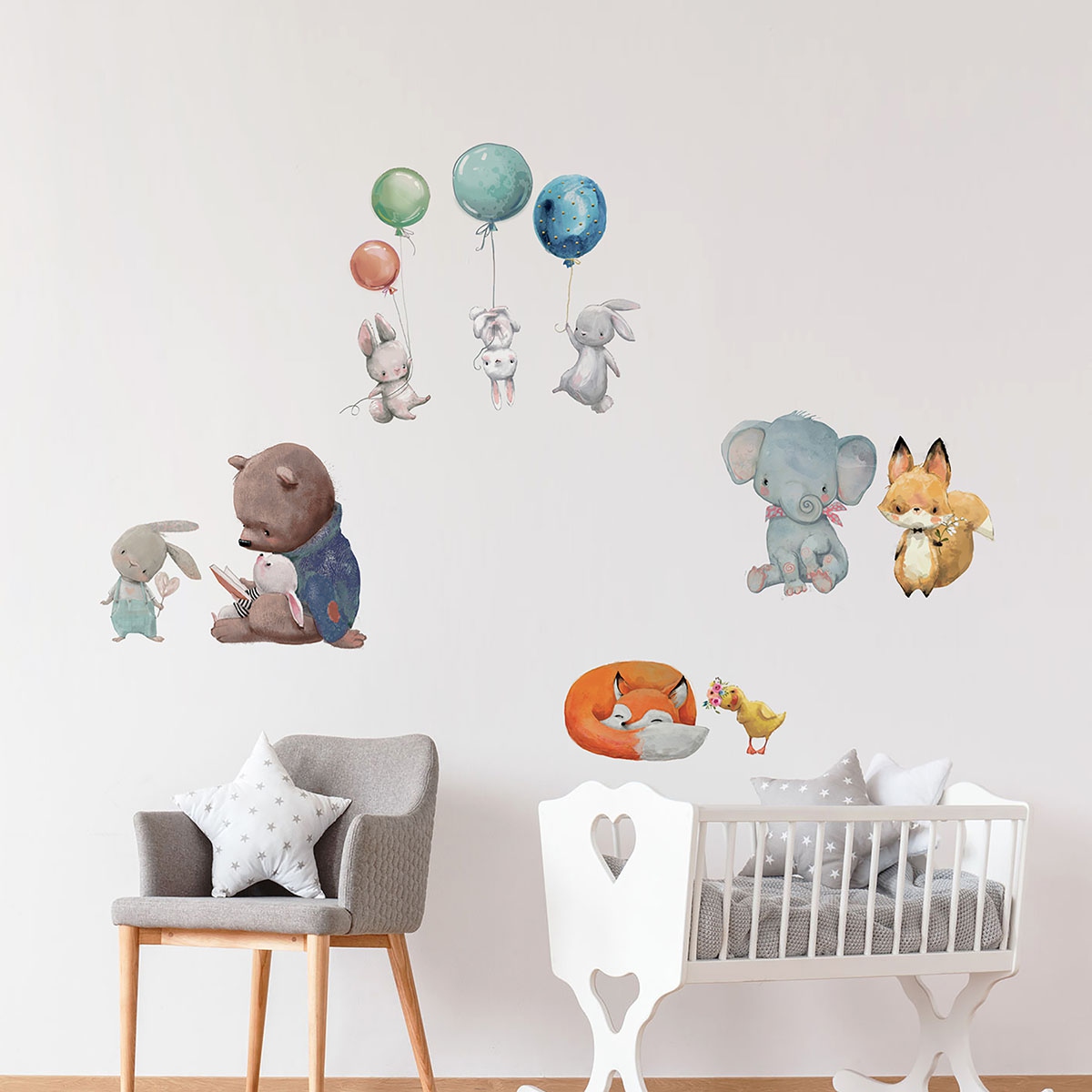 Watercolor Animals Wall Stickers