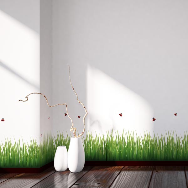 Grass and Ladybugs Border Decal