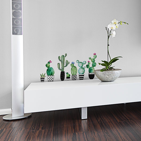 Watercolor Cactus Wall Decals