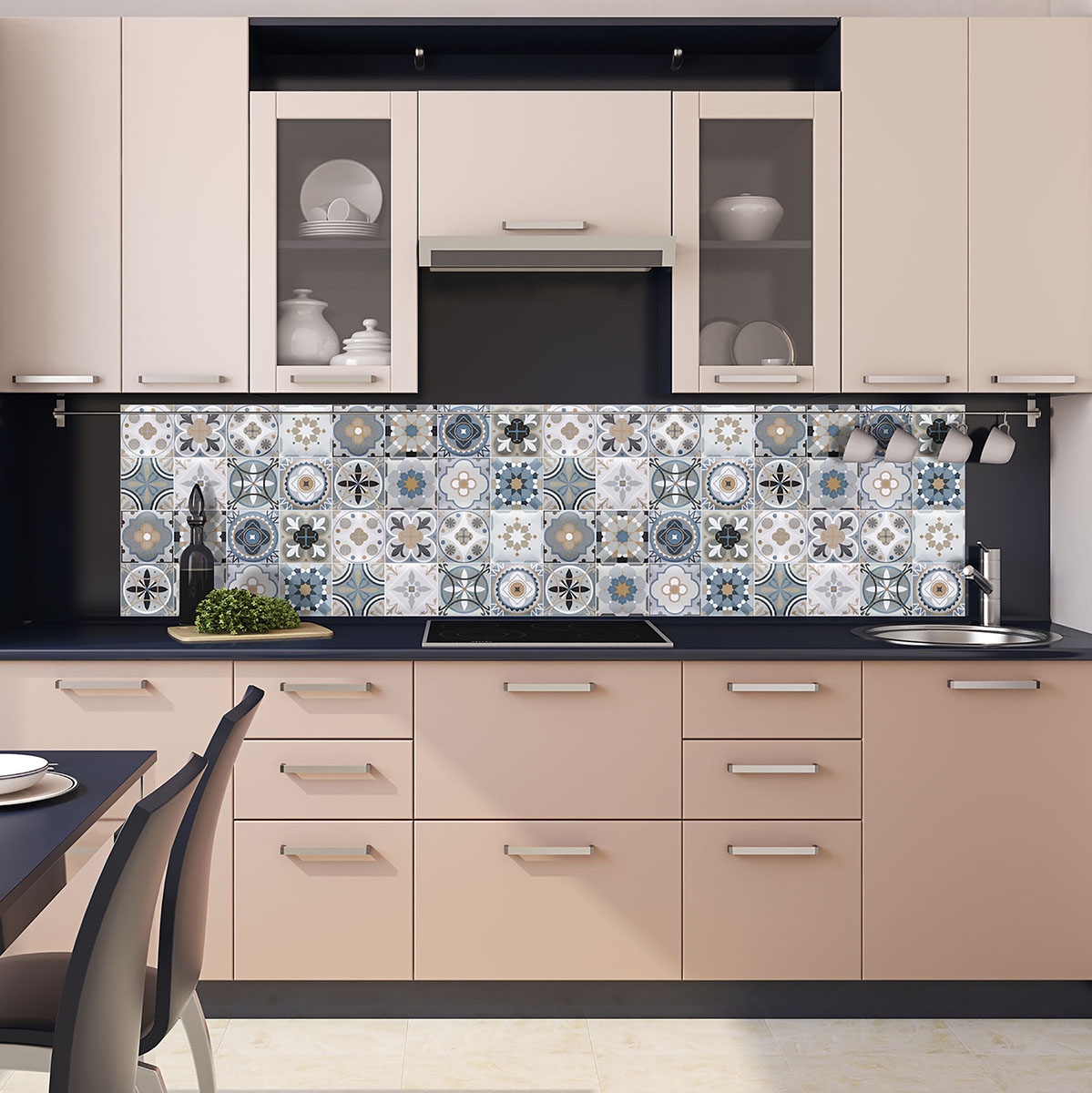 Grey Clementine Peel & Stick Backsplash