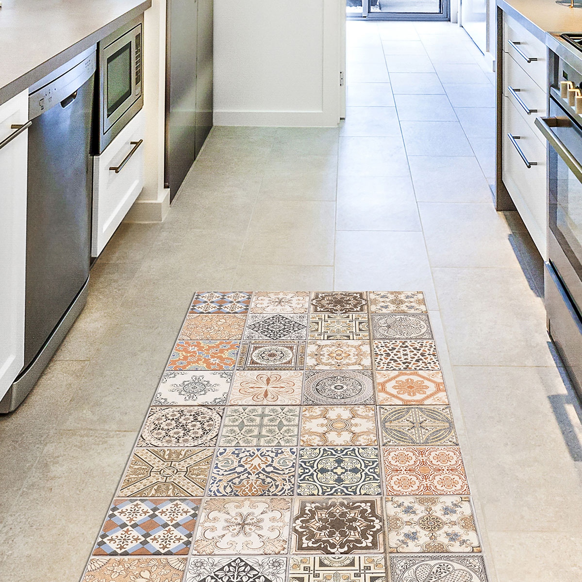 Persian Tiles Vinyl Floor Runner