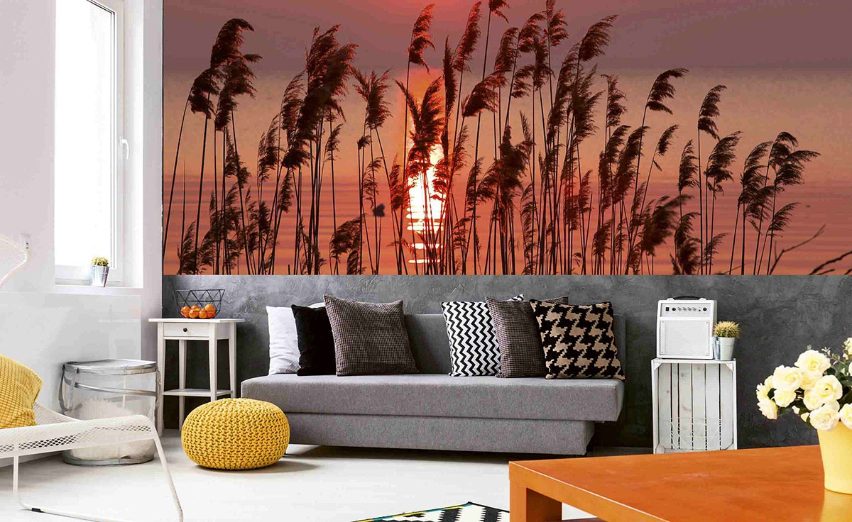 Reed On Lake Wall Mural