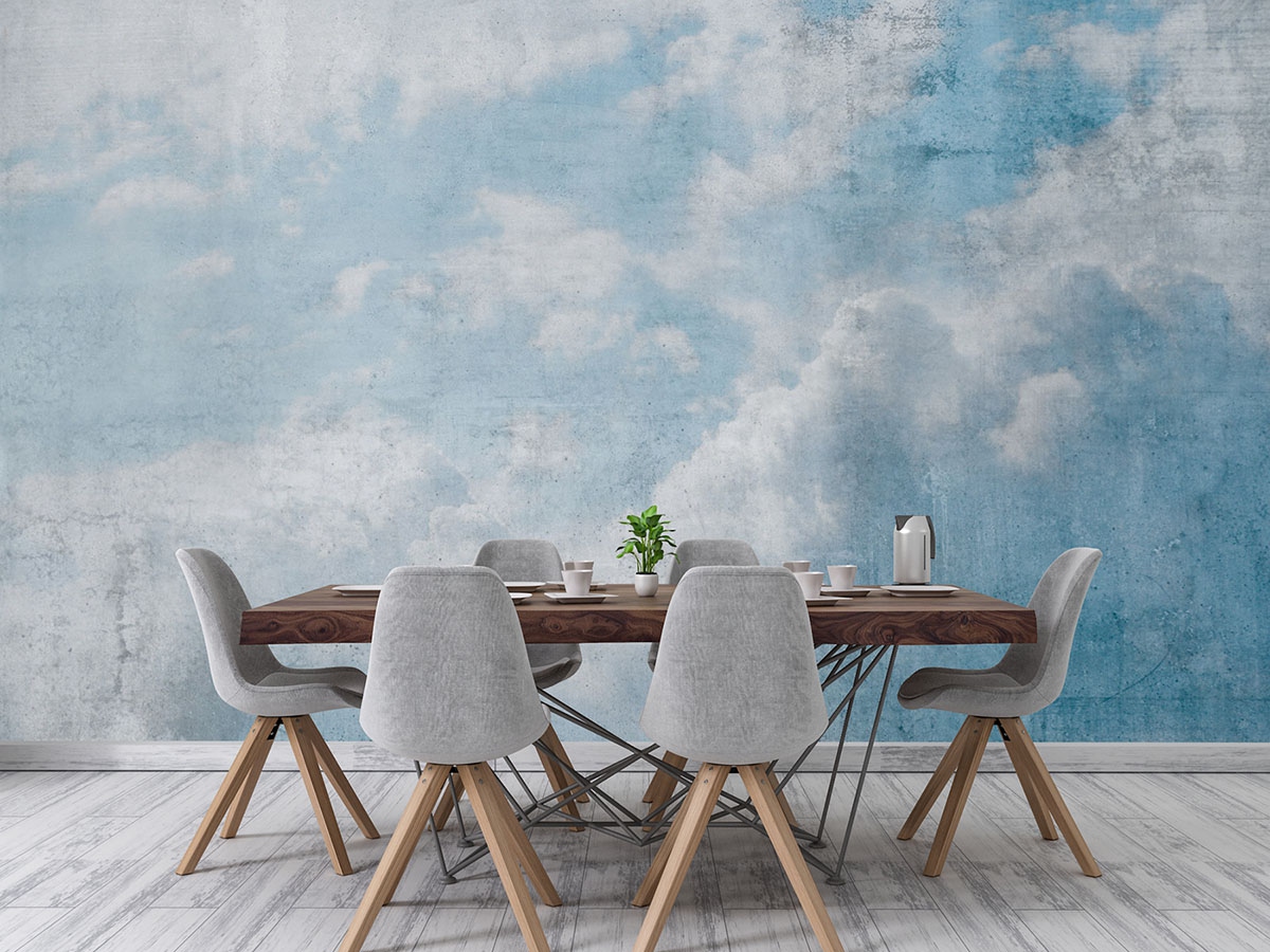 Blue Clouds Abstract Wall Mural