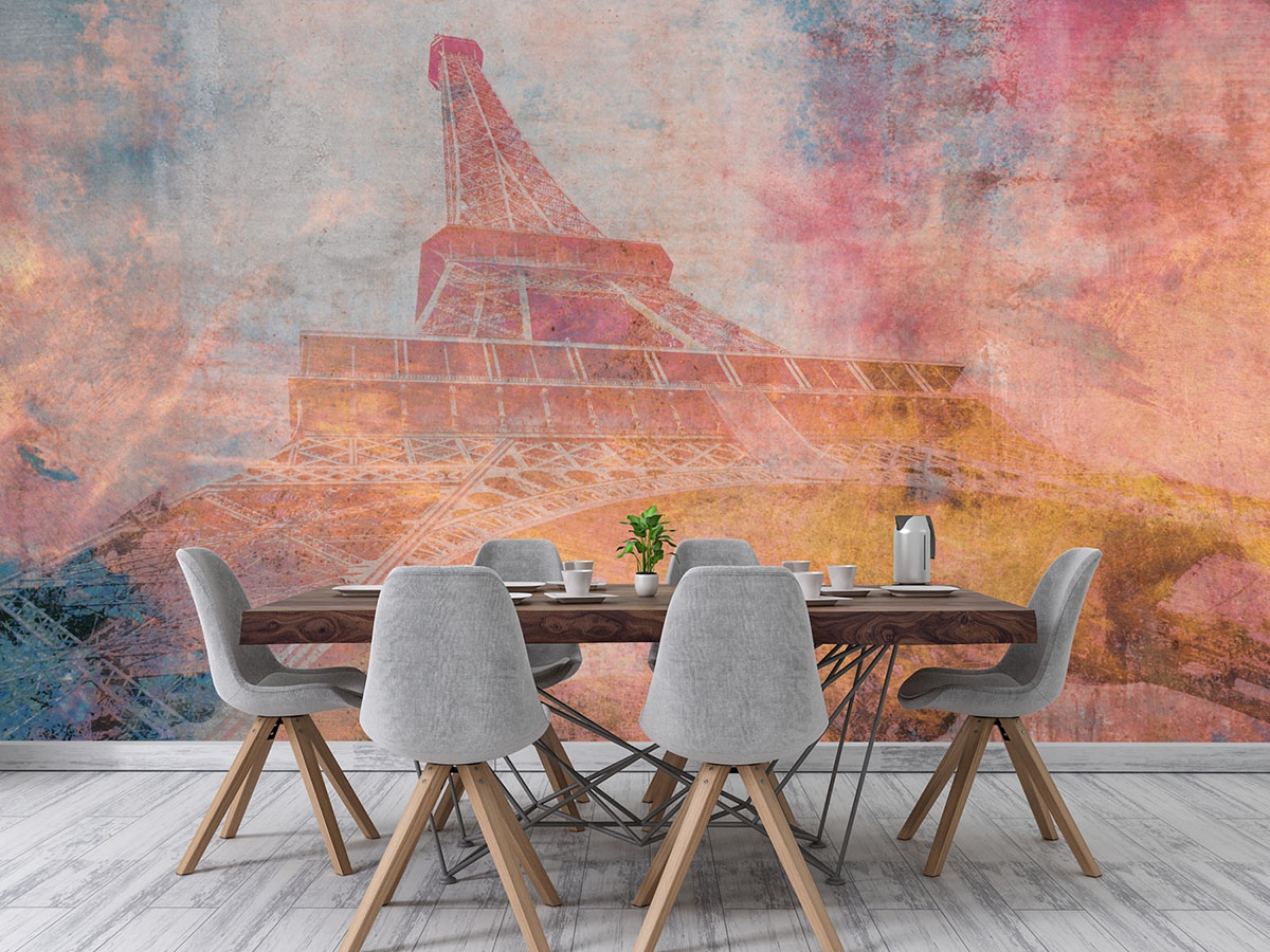 Eiffel Tower Abstract Wall Mural
