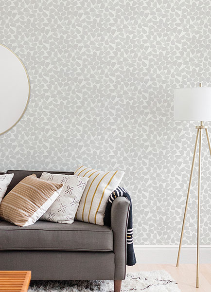 Bliss Print Grey Peel & Stick Wallpaper