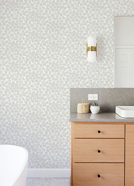 Bliss Print Grey Peel & Stick Wallpaper