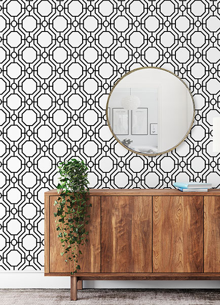 Crawford Black & White Peel & Stick Wallpaper