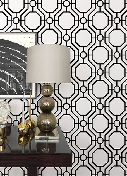 Crawford Black & White Peel & Stick Wallpaper
