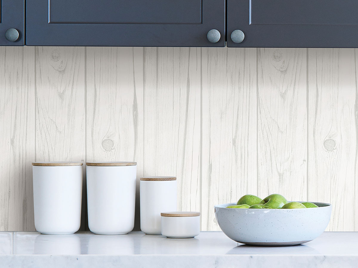 White Barnwood Peel & Stick Wallpaper