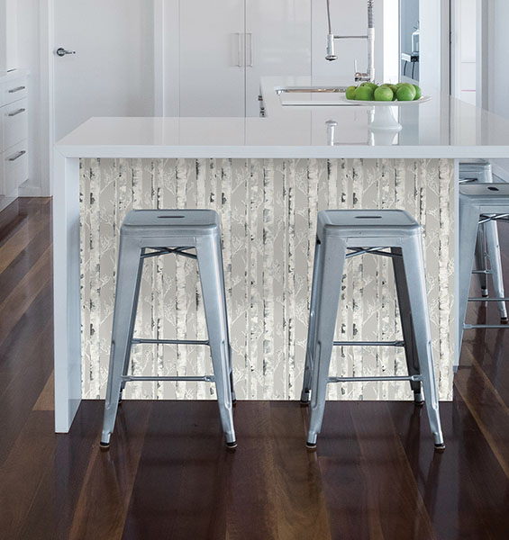 Birchdale Grey Peel & Stick Wallpaper