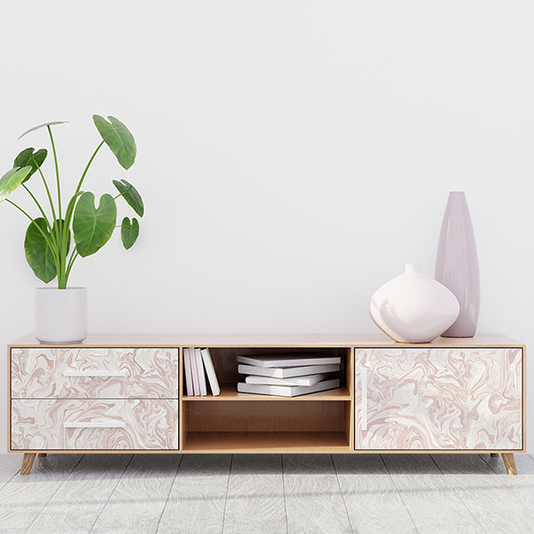 Blush Marble Swirl Peel & Stick Wallpaper