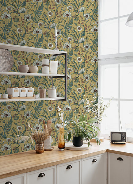 Spring Meadow Yellow Peel & Stick Wallpaper