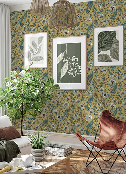 Spring Meadow Yellow Peel & Stick Wallpaper