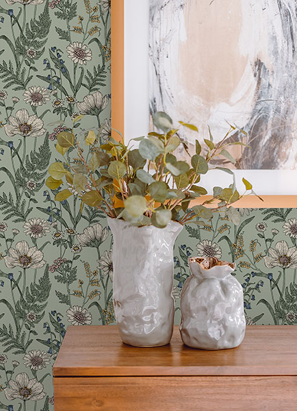 Spring Meadow Green Peel & Stick Wallpaper