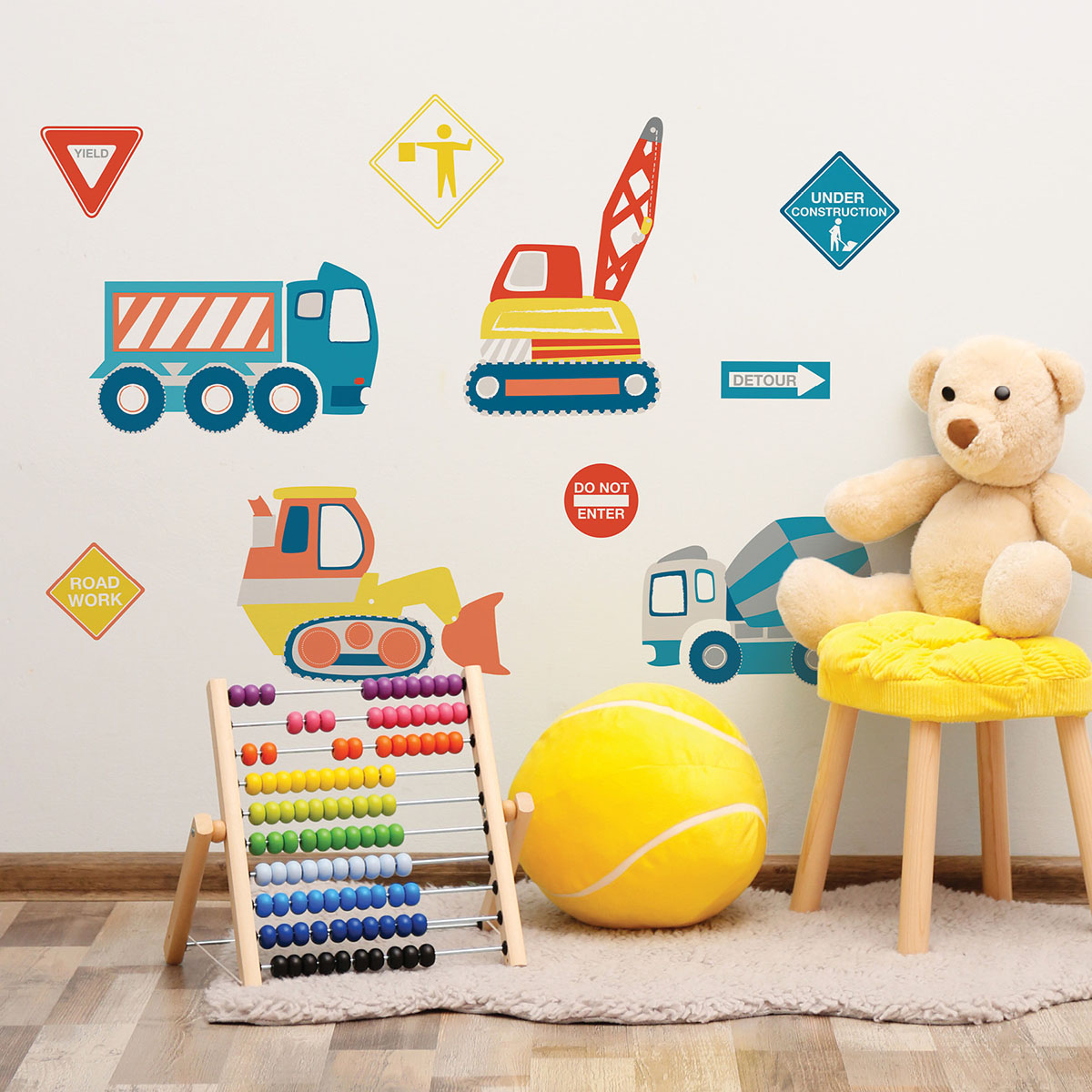 Construction Zone Wall Art Kit