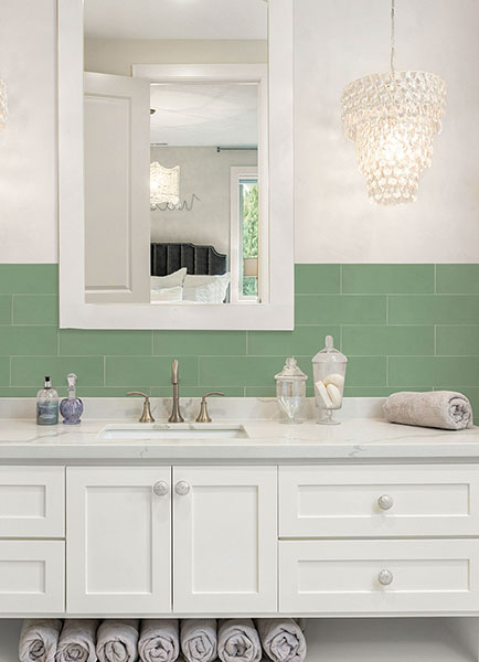 Subway Green Peel & Stick Luxury Wall Tiles