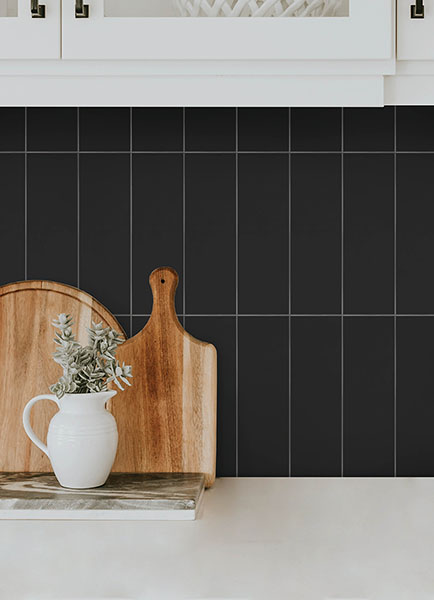 Subway Black Peel & Stick Luxury Wall Tiles