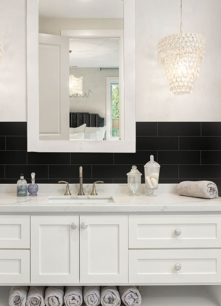 Subway Black Peel & Stick Luxury Wall Tiles