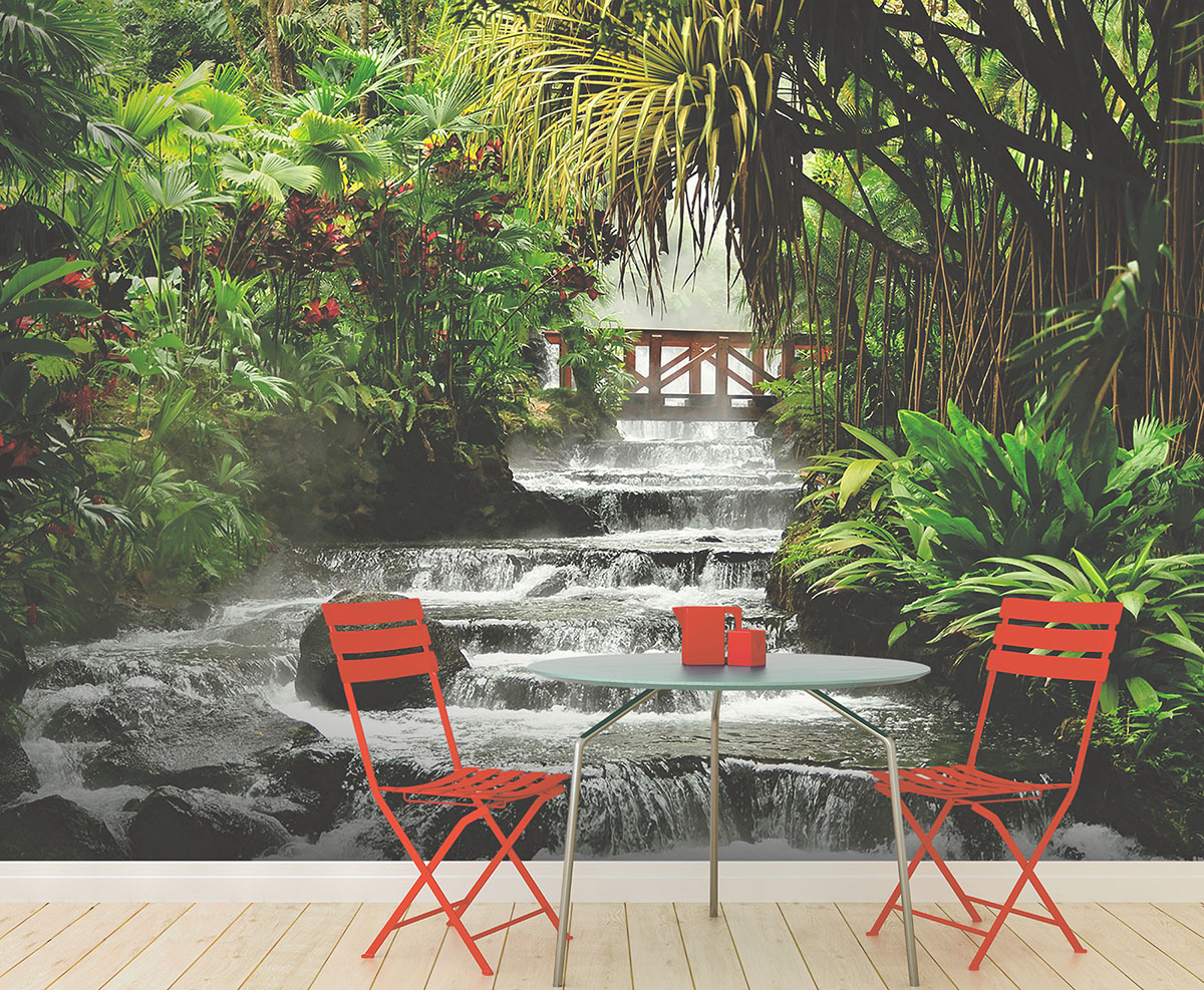 Tranquil Waterfall Wall Mural