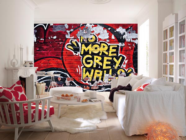 No More Grey Walls Wall Mural