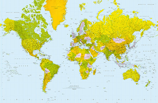 Map Of The World Wall Mural