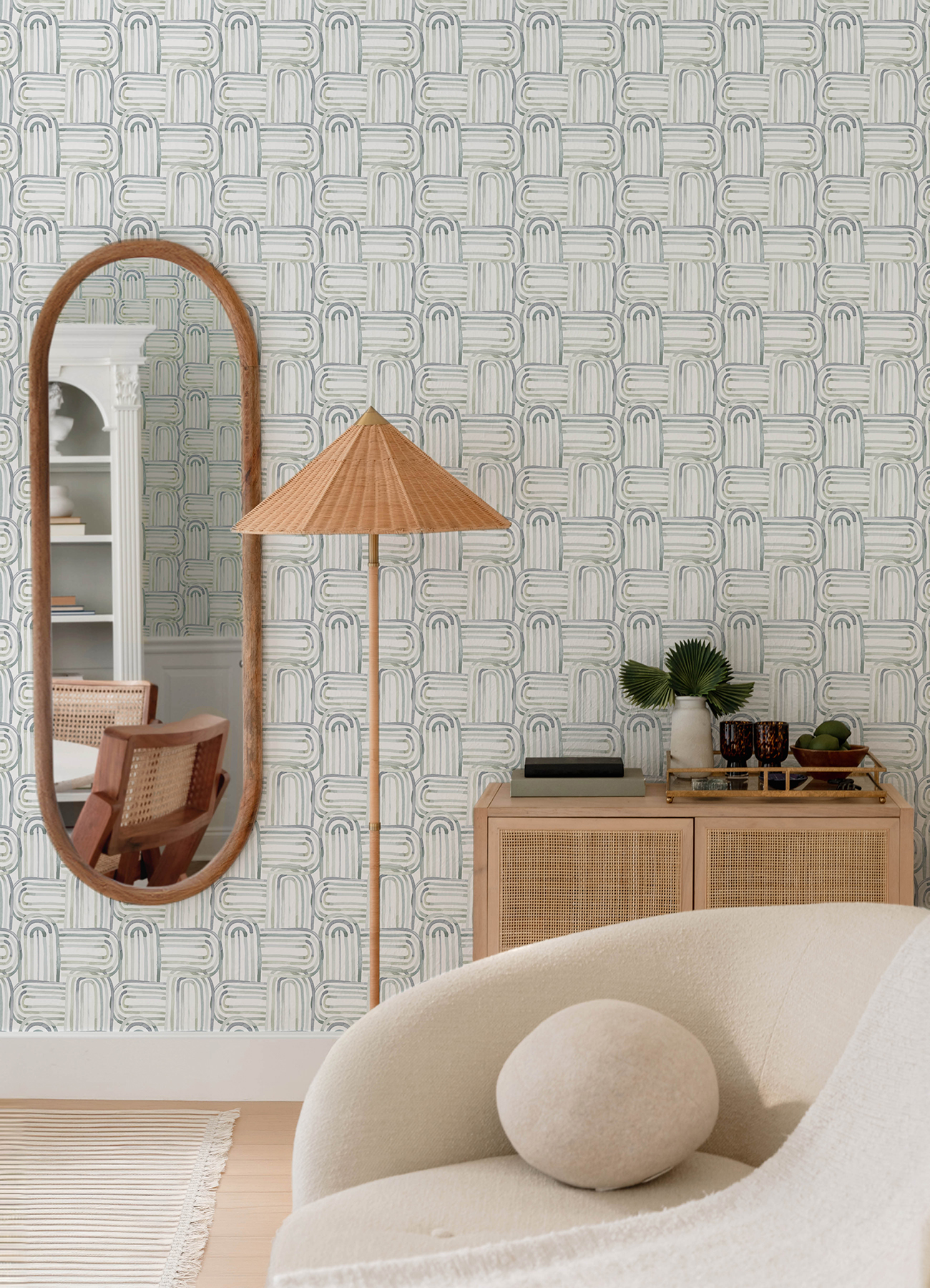 Lolly Teal Arches Wallpaper