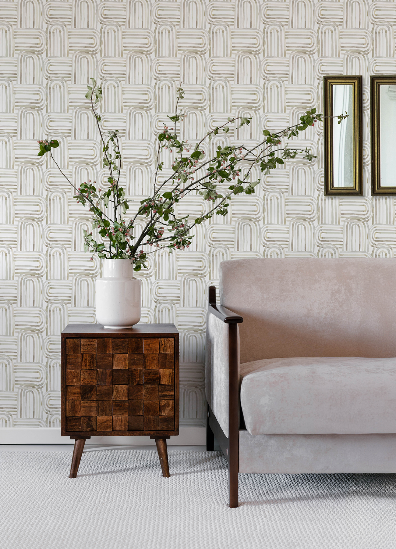 Lolly Beige Arches Wallpaper