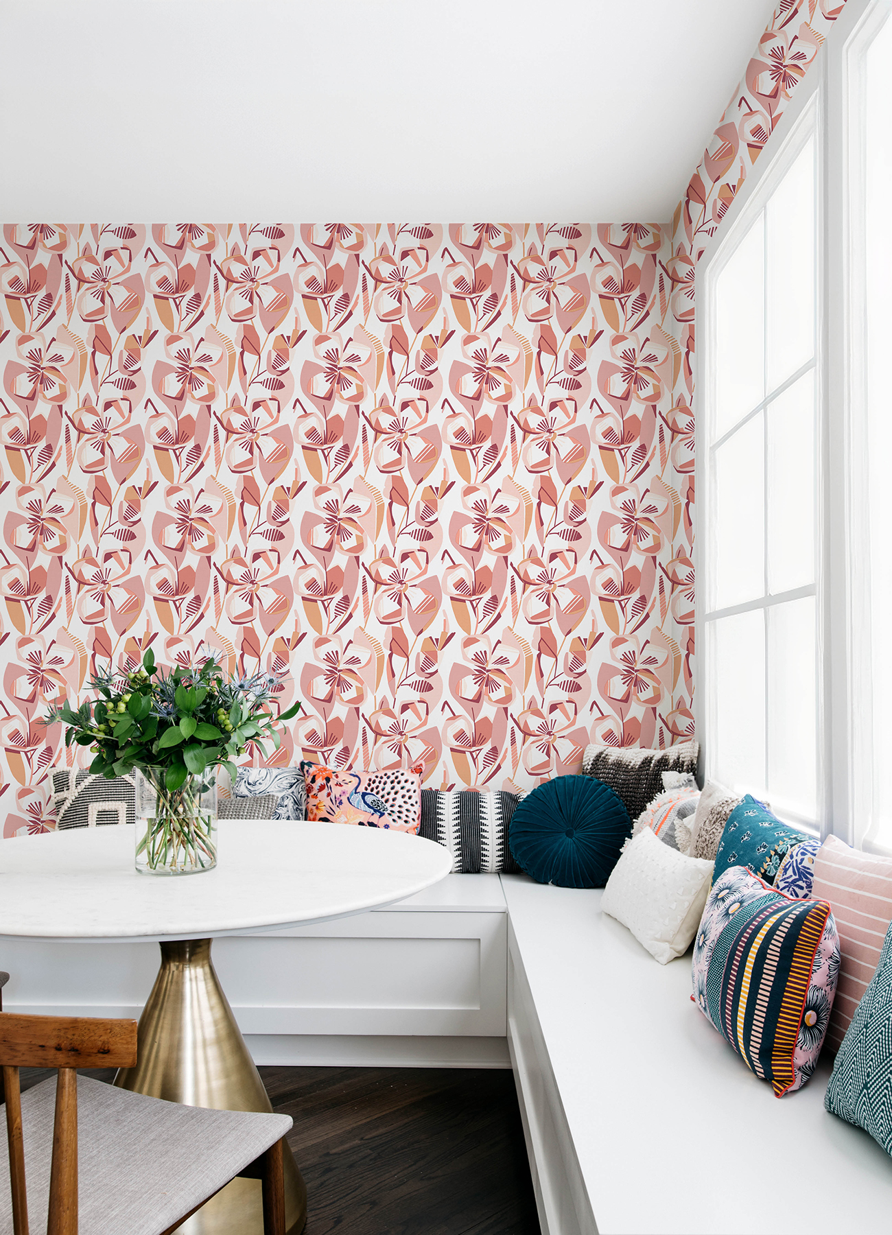 Nathalie Coral Abstract Blooms Wallpaper