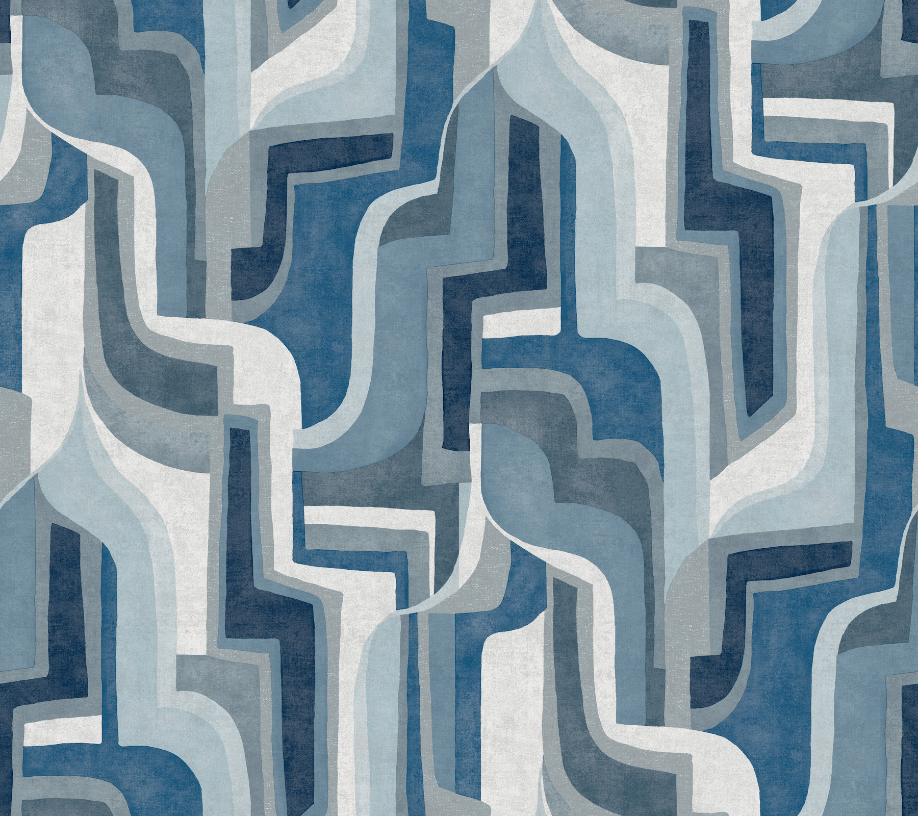Tulum Blue Surreal Shapes Wallpaper