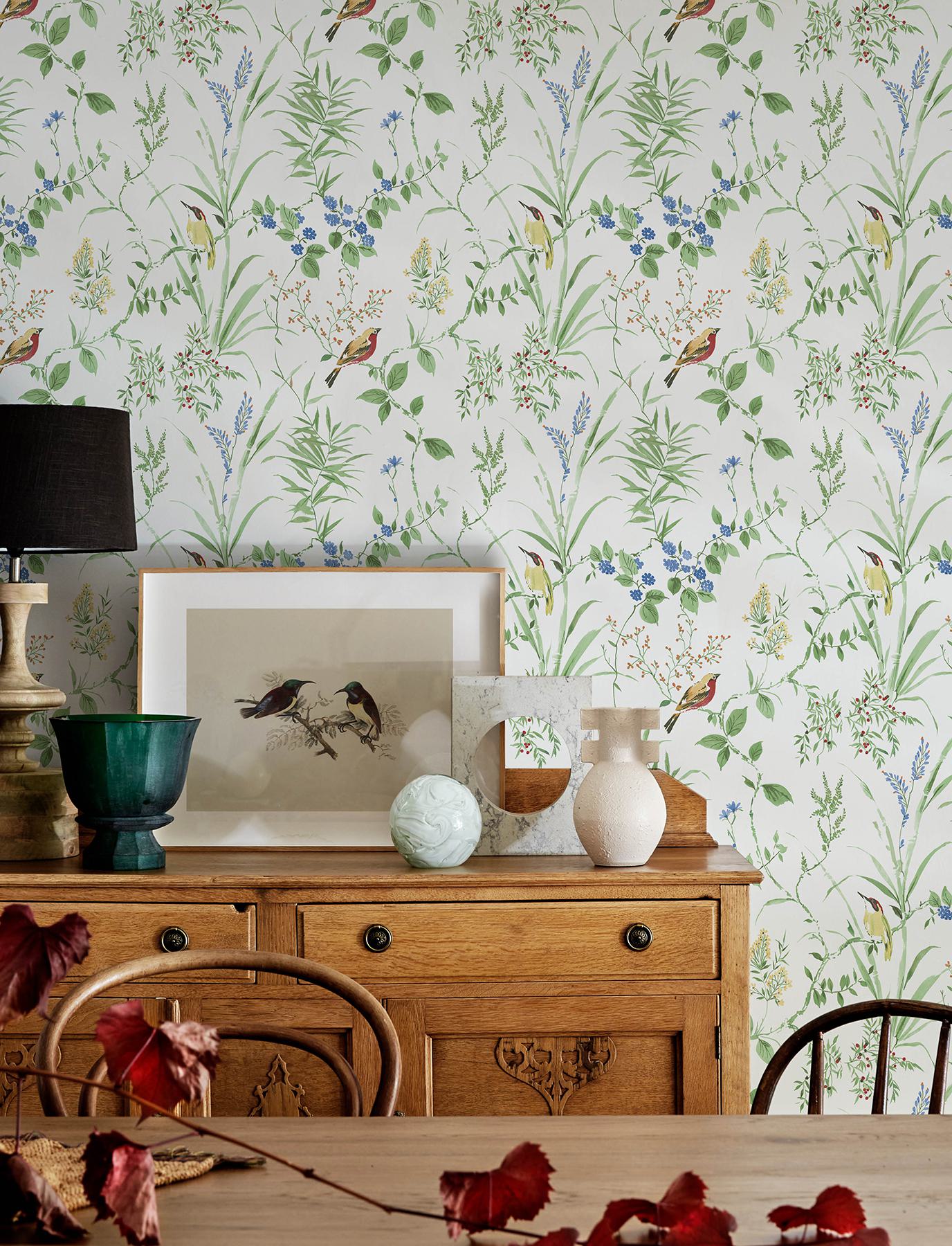 Imperial Garden Green Botanical Wallpaper