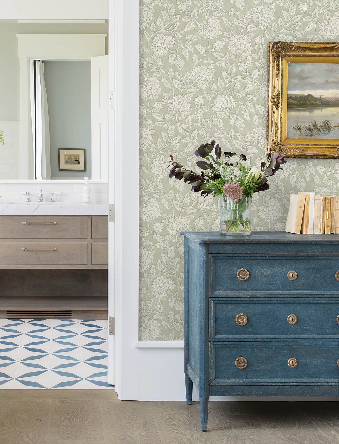 Vadouvan Sage Jacobean Trail Wallpaper