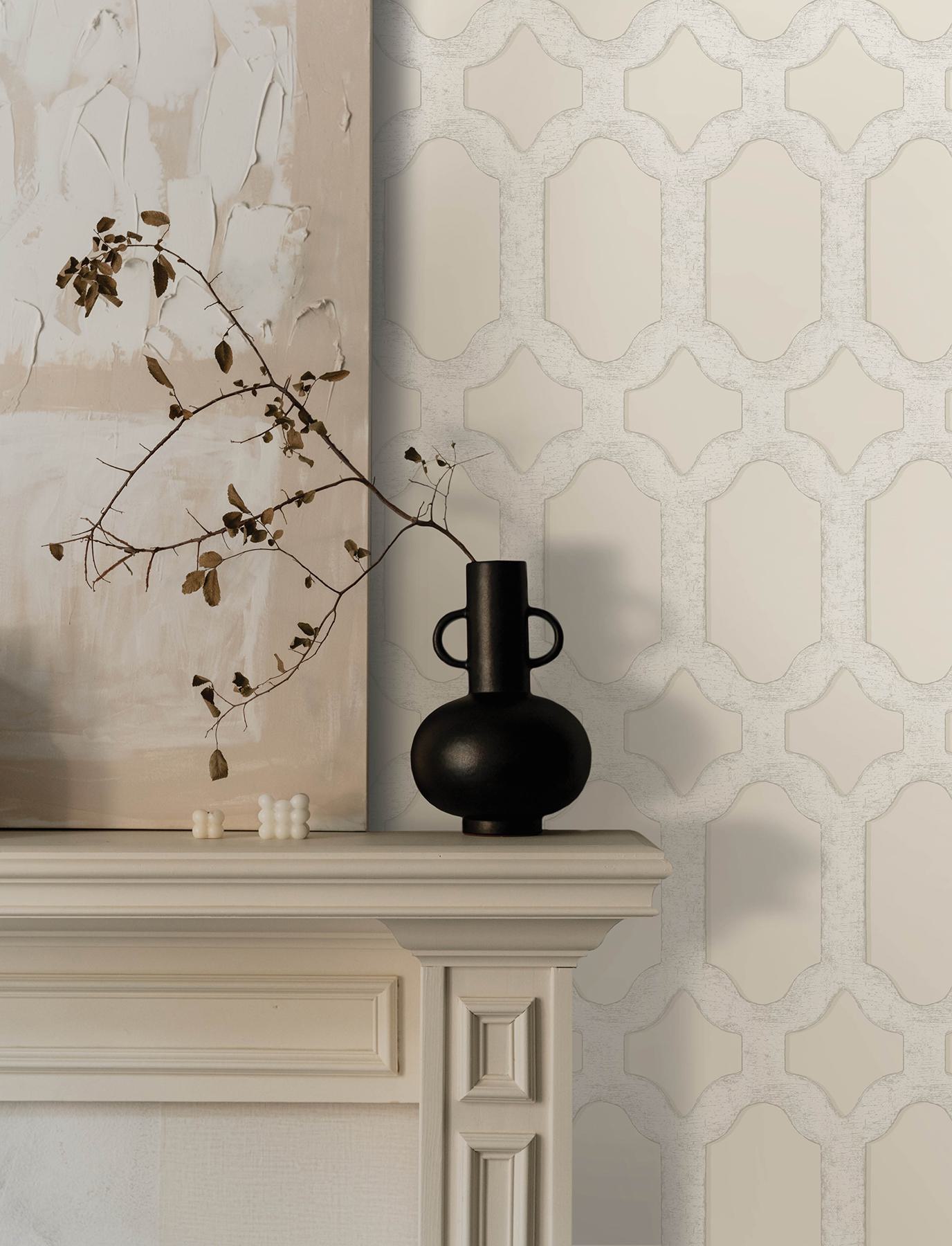 Chervil Cream Trellis Wallpaper