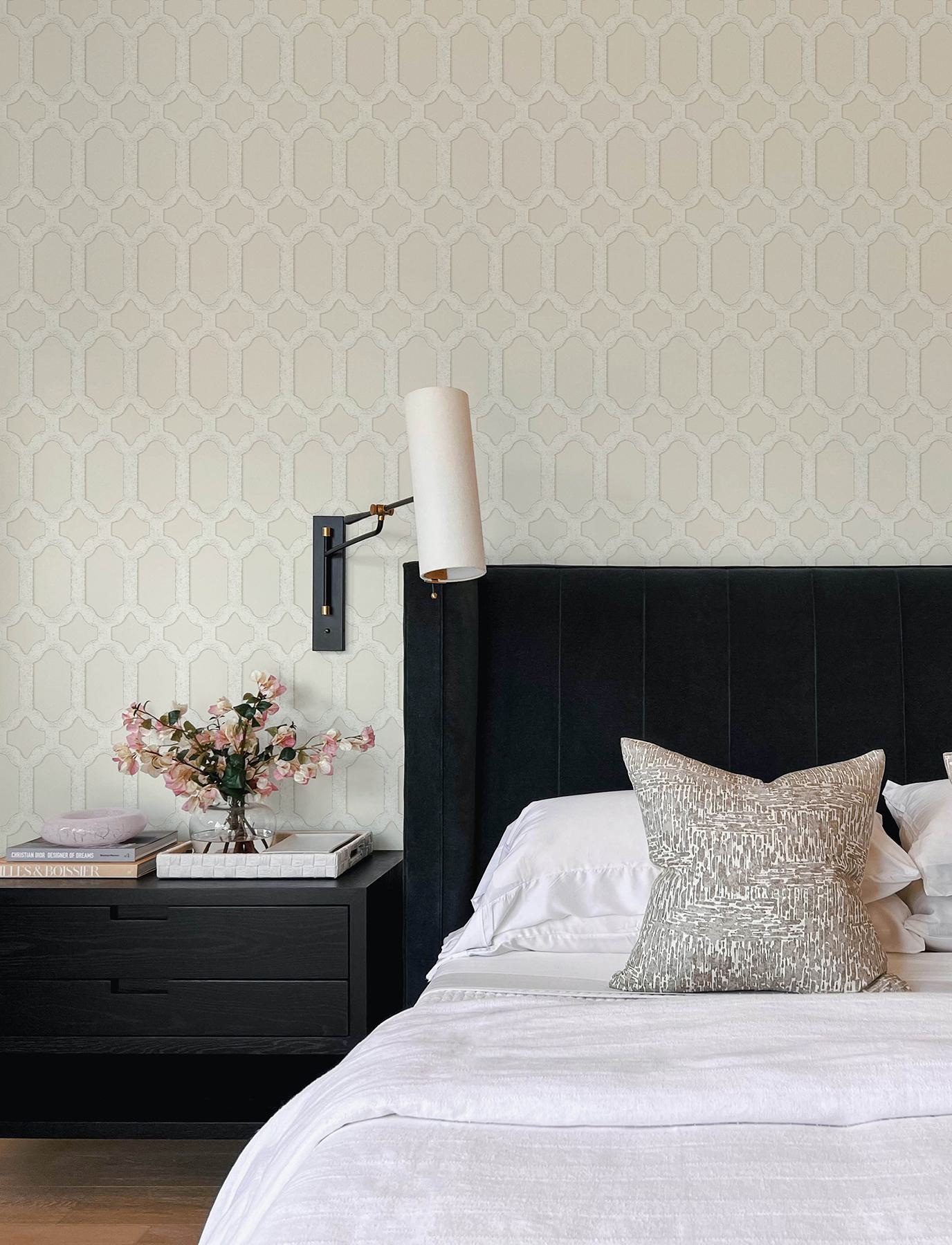 Chervil Cream Trellis Wallpaper