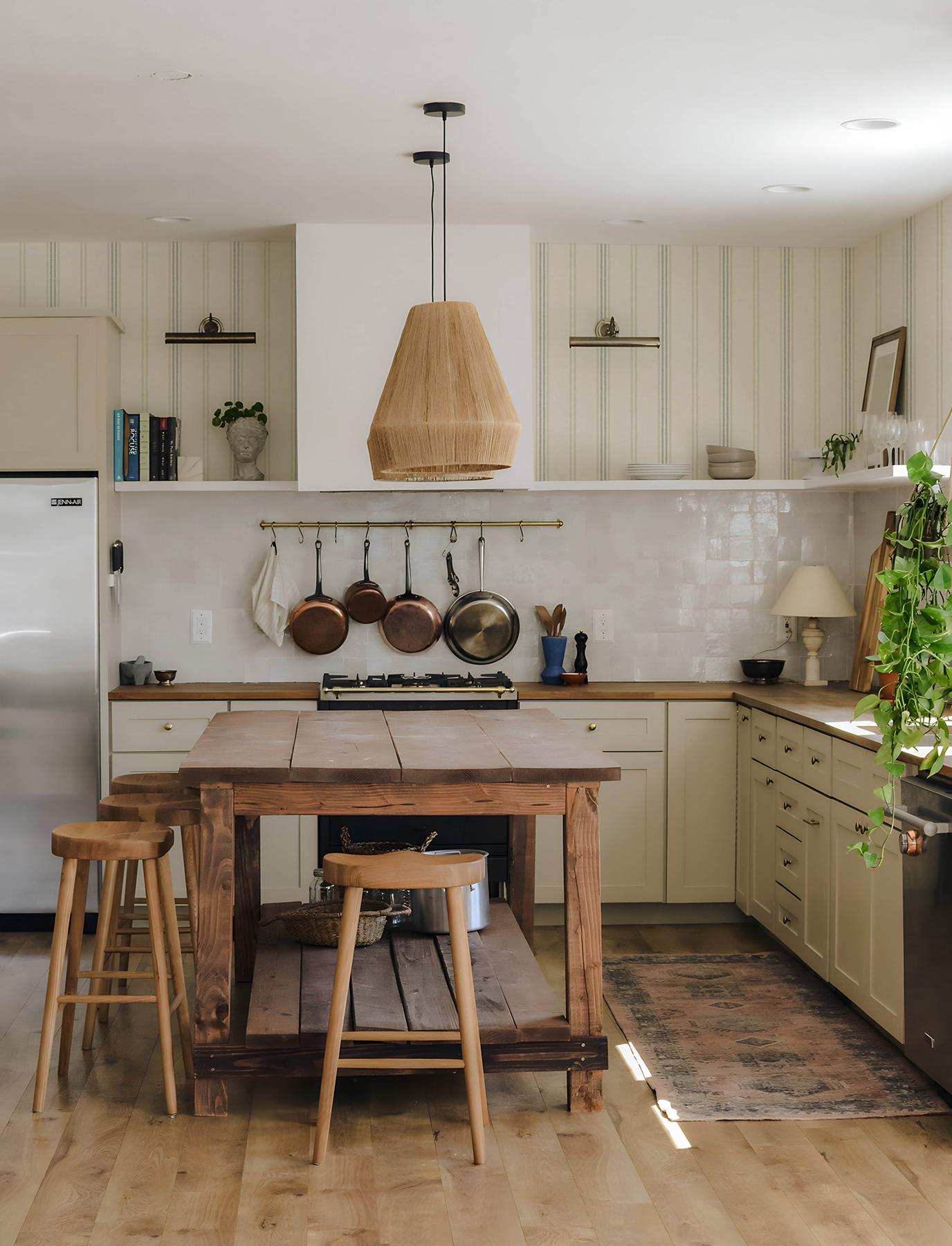 Lovage Green Linen Stripe Wallpaper