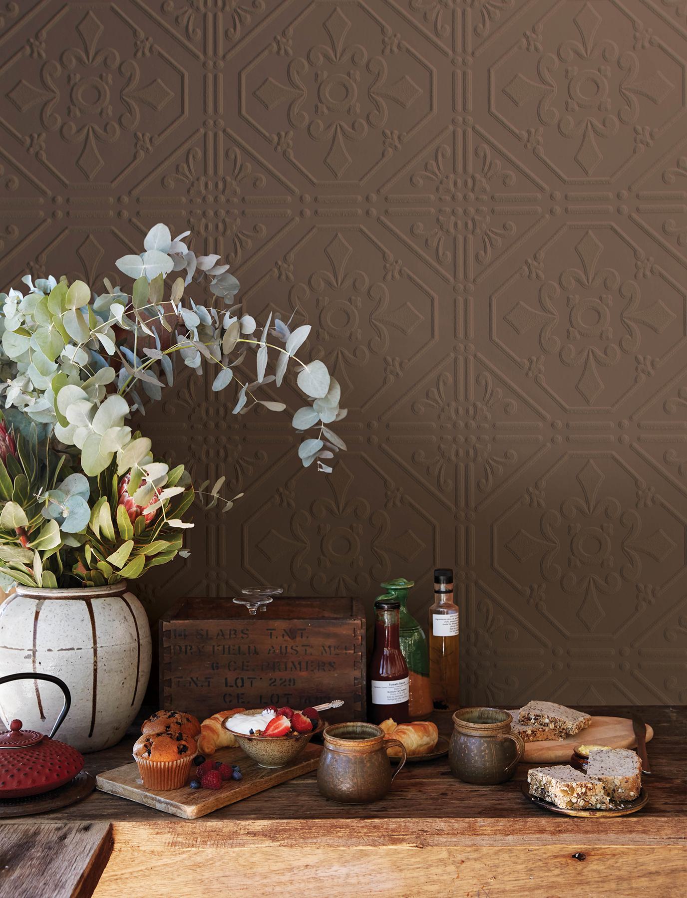 Brooklyn White Tin Paintable Wallpaper