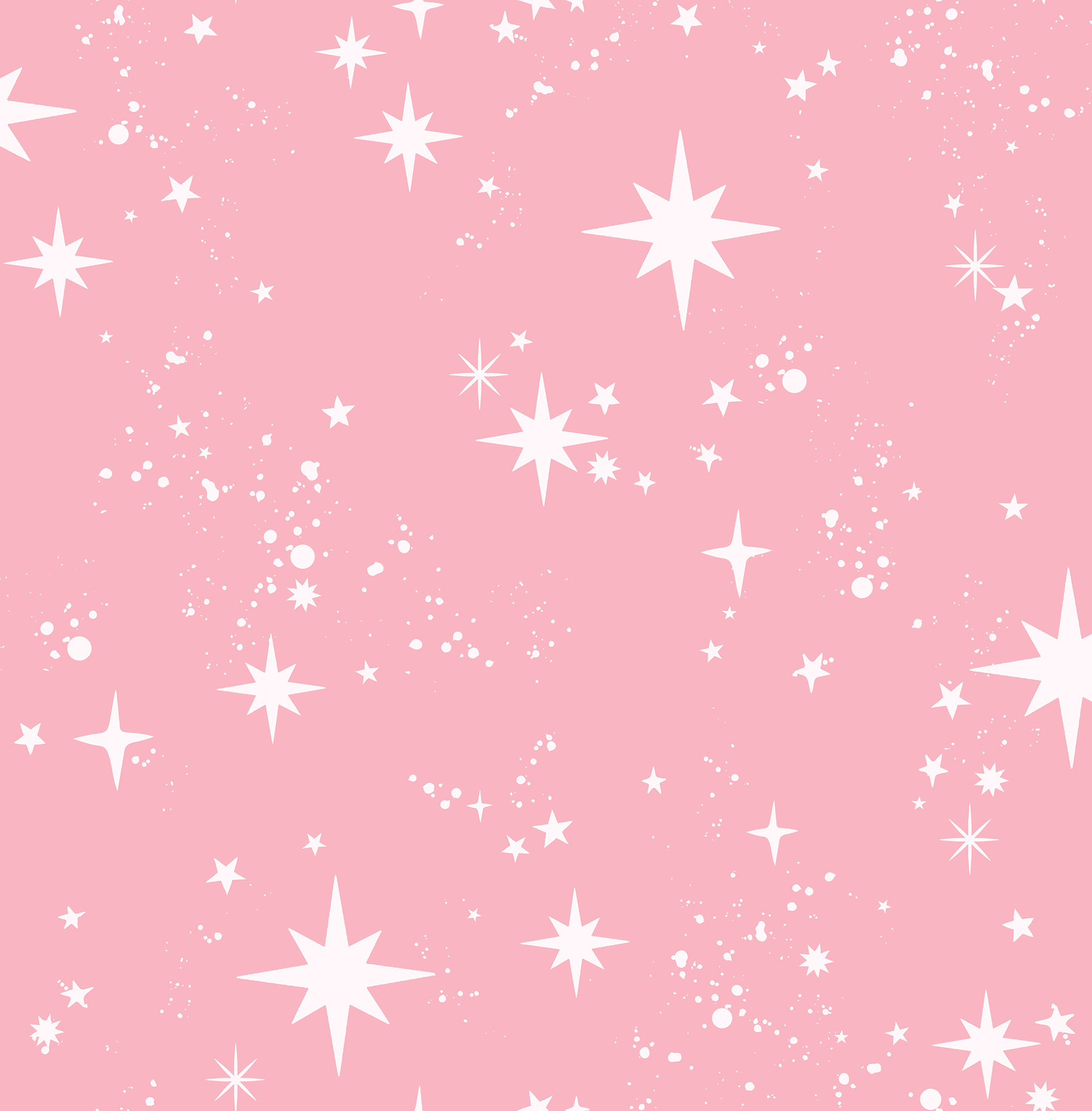 Twinkle Pink Starry Skies Wallpaper