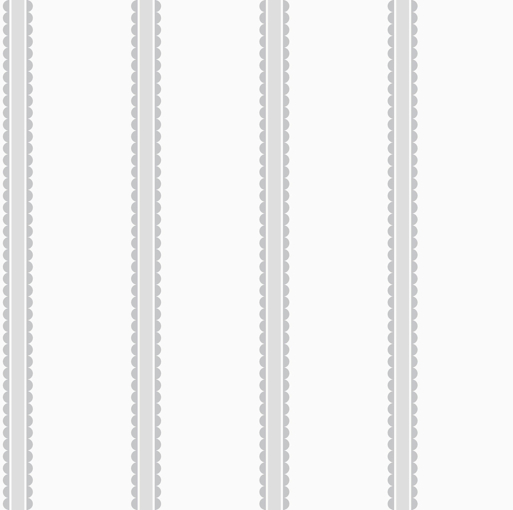 Bobbin Stripe Grey Scalloped Wallpaper