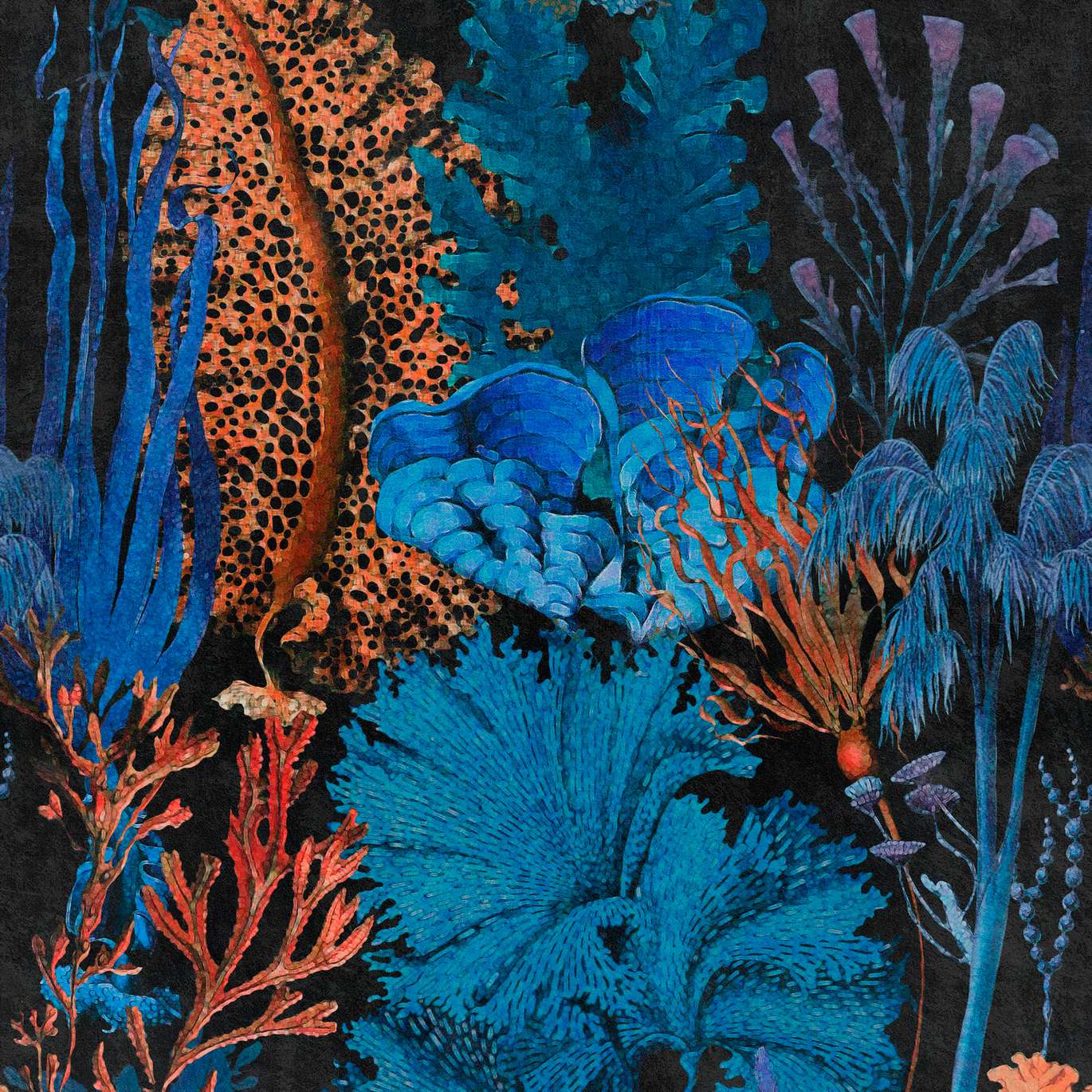 CORAL REEF Ultramarine Blue, Black, Orange