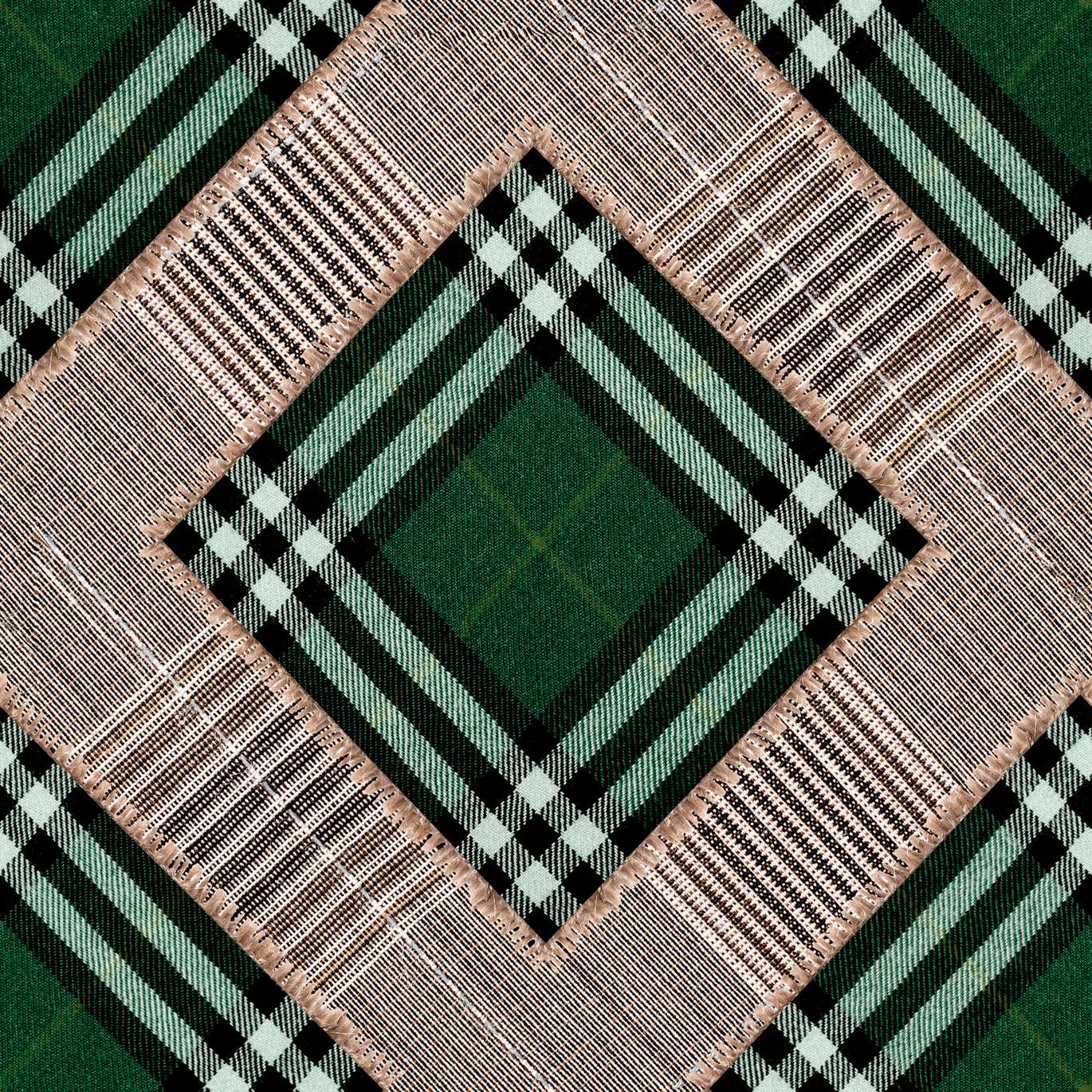 CHECKERED PATCHWORK British Green Green, Brown, Black