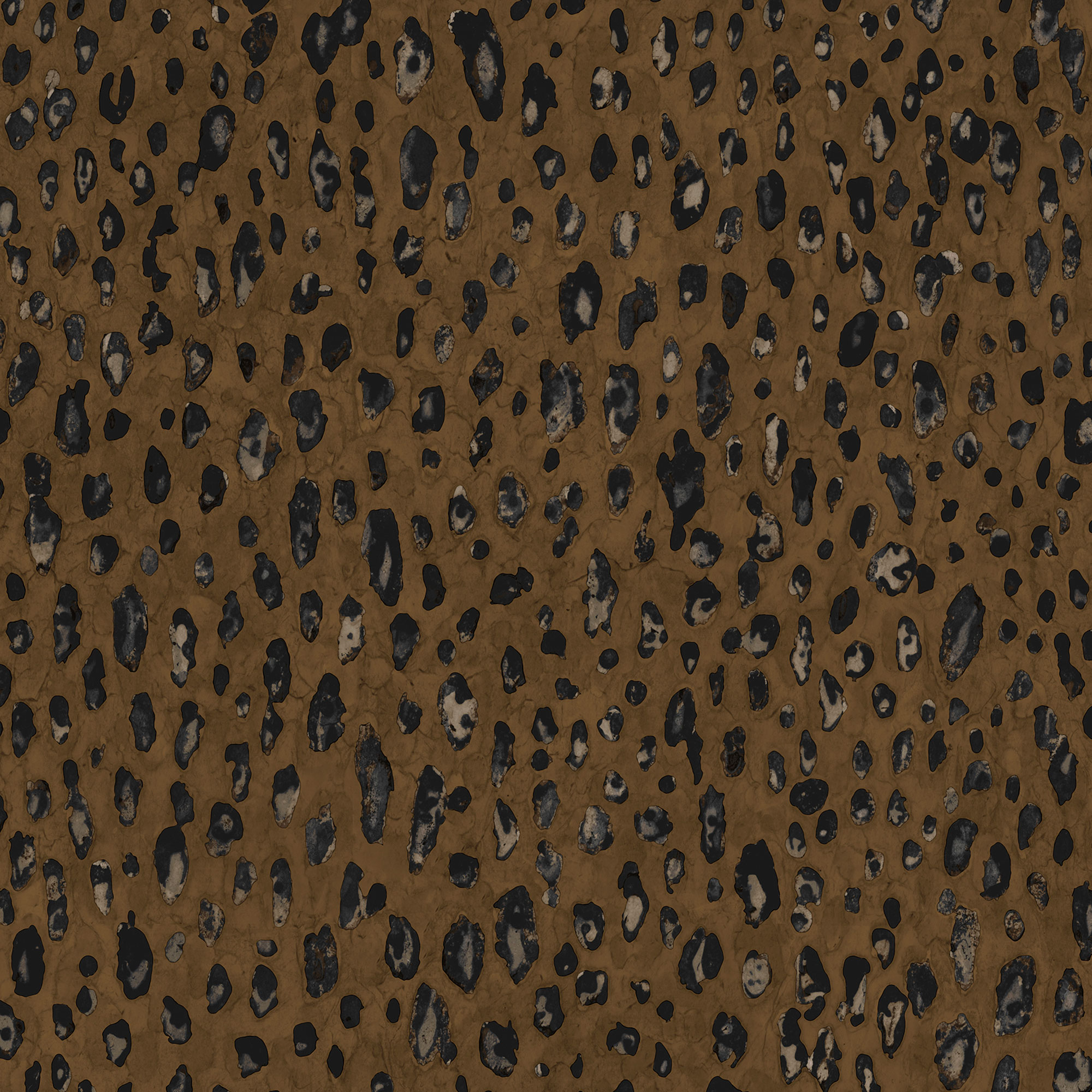 Mod Leopard Print Wallpaper in Brown and Black