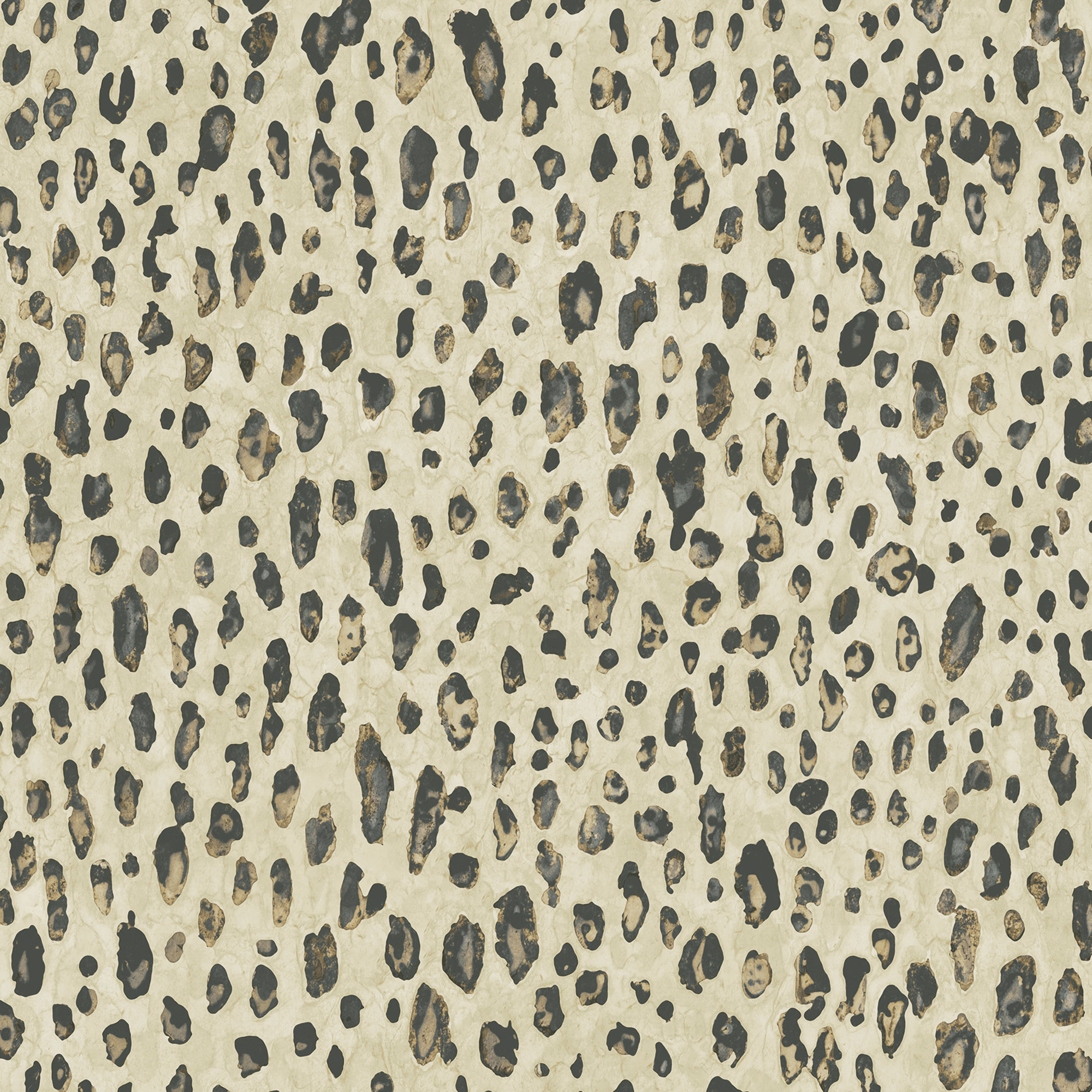 Mod Leopard Print Wallpaper in Cream and Black