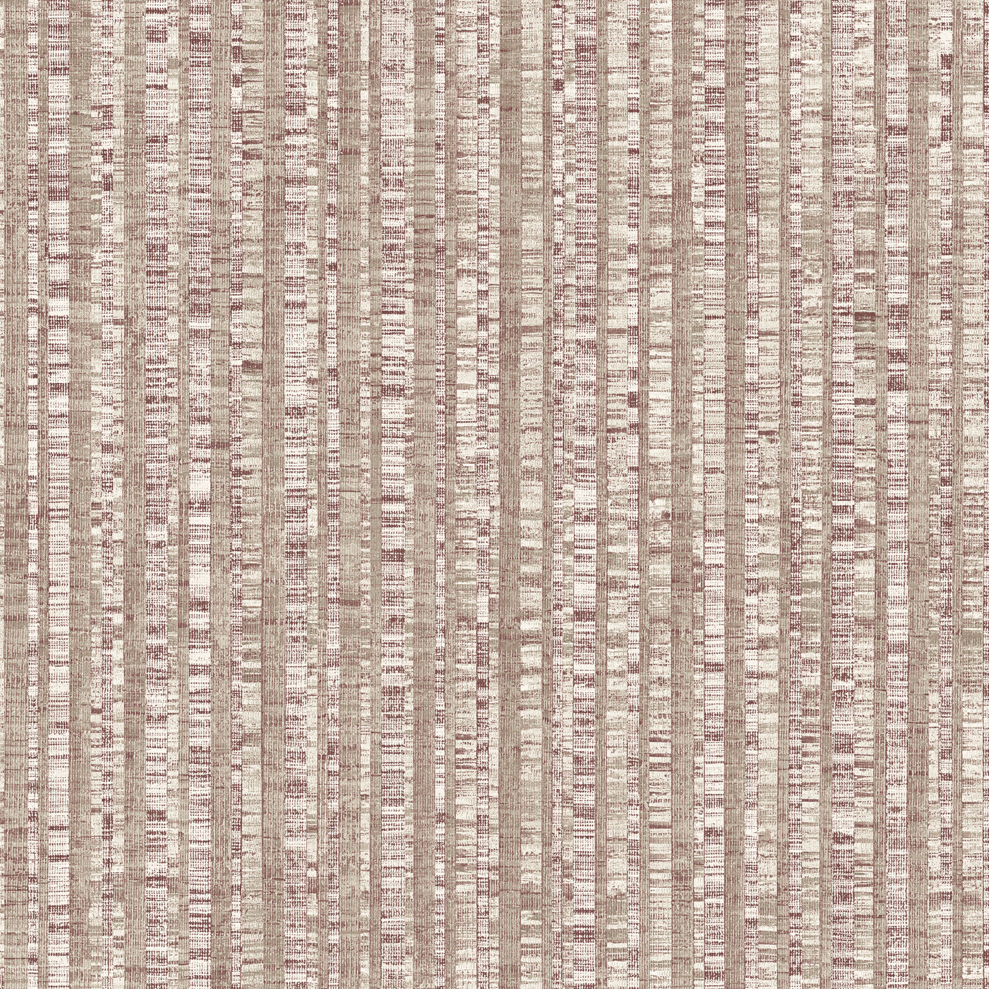 Bengal Stripe Wallpaper in Taupe and Cranberry