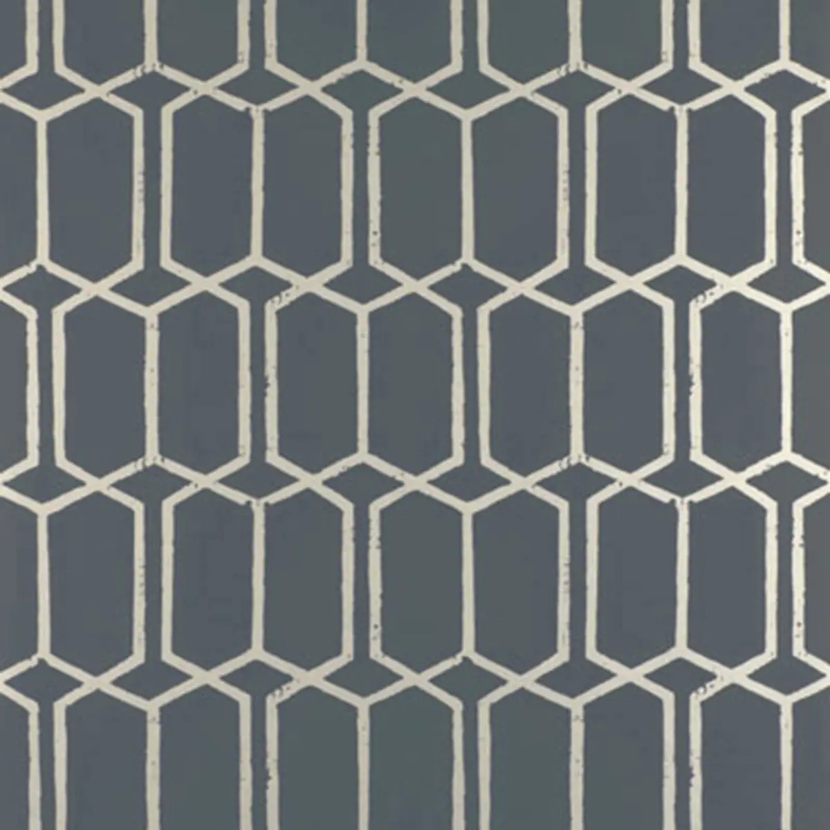 Modern Trellis in Charcoal Metallic