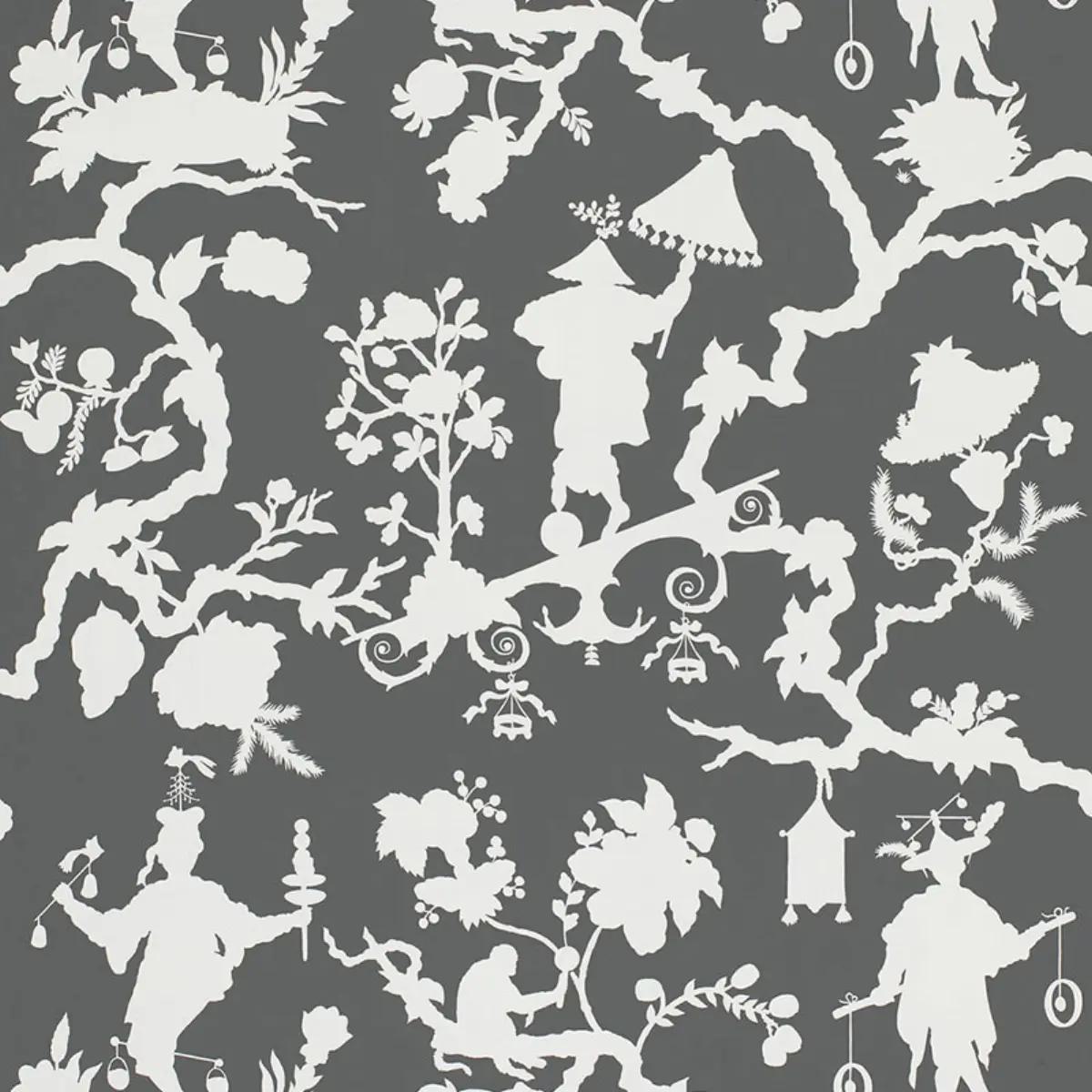 Shantung Silhouette Print in Smoke