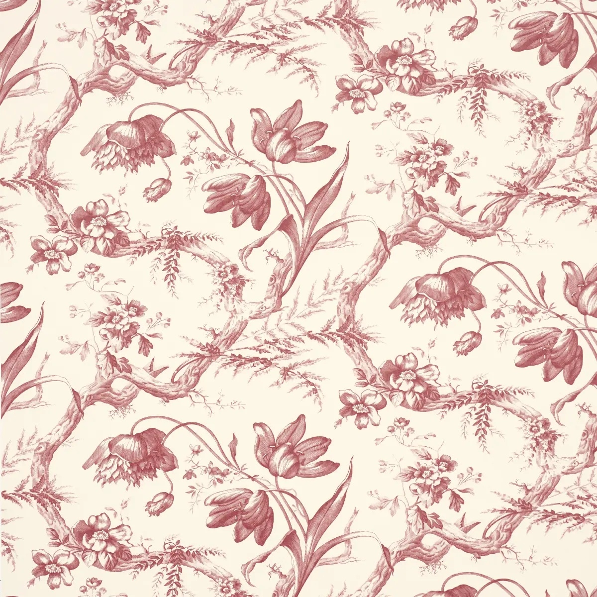 Toile De Fleurs in Rouge