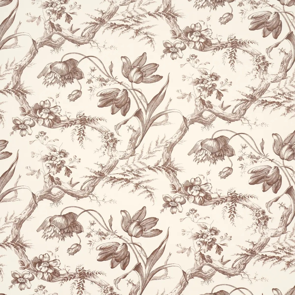 Toile De Fleurs in Fawn
