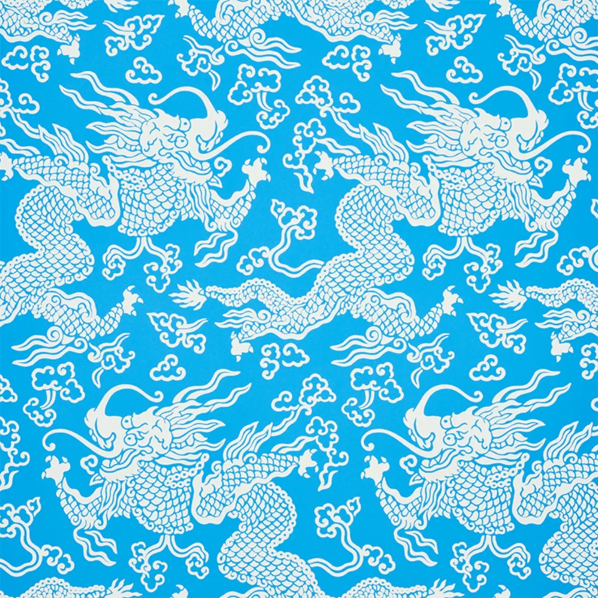 Ruan Dragon Damask in Blue