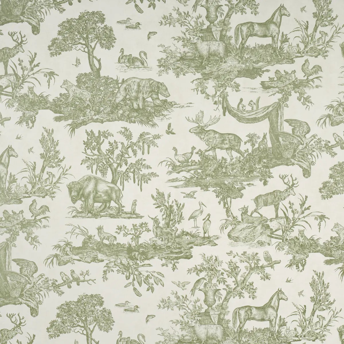 Western Toile in Olive