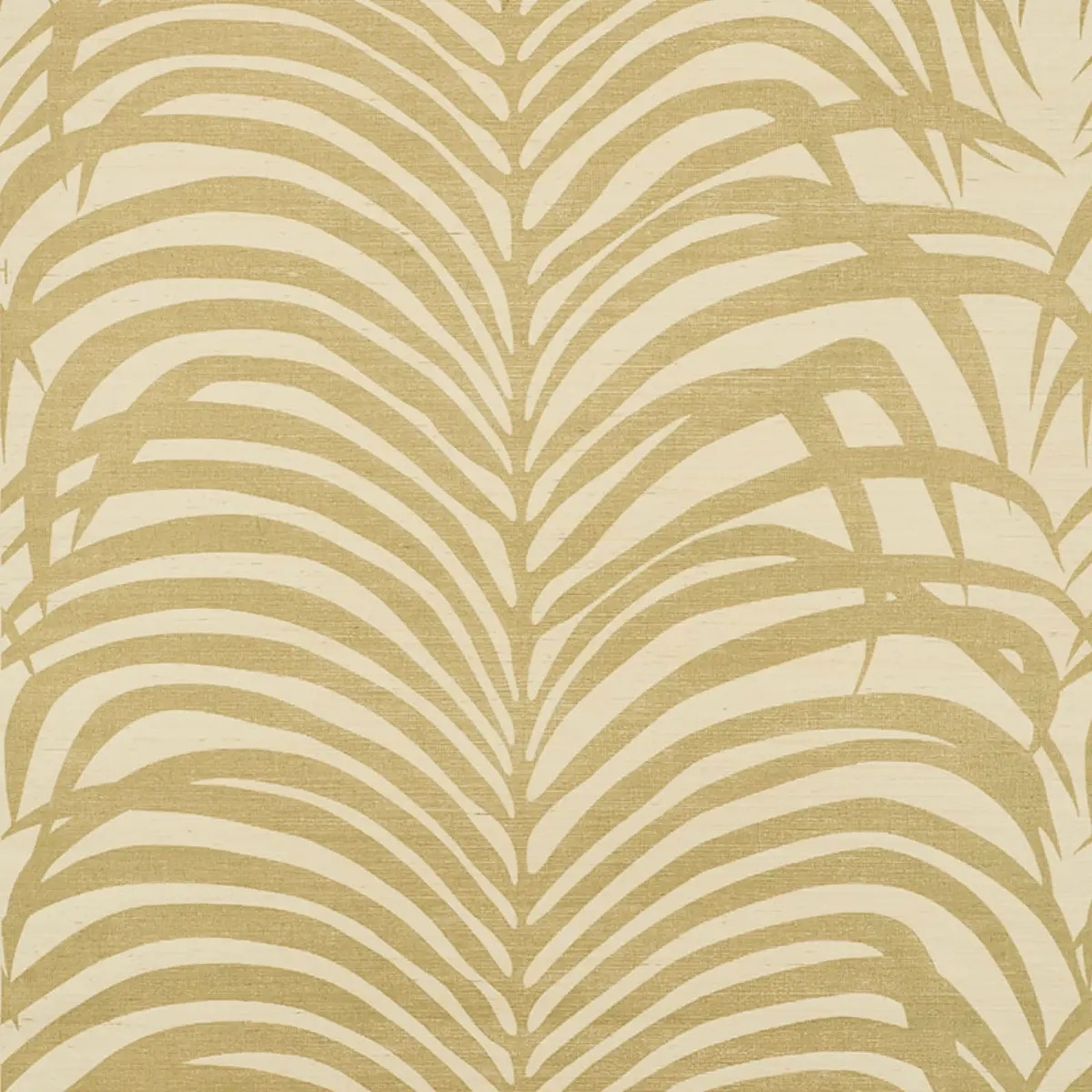 Zebra Palm Sisal in gold on ivory