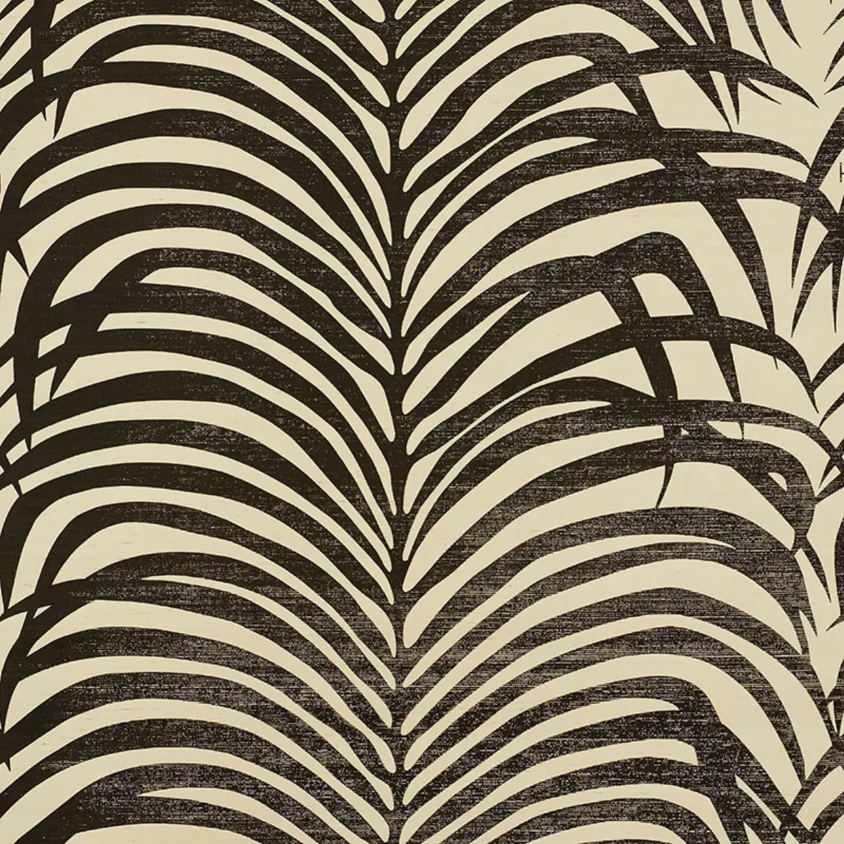 Zebra Palm Sisal in black on ivory